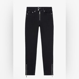NWT The Kooples mid-rise, slim fit, black denim - FR 42|US 10 - $235 MSRP